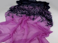 Šál s fáčovinou 105X180 cm fialkový